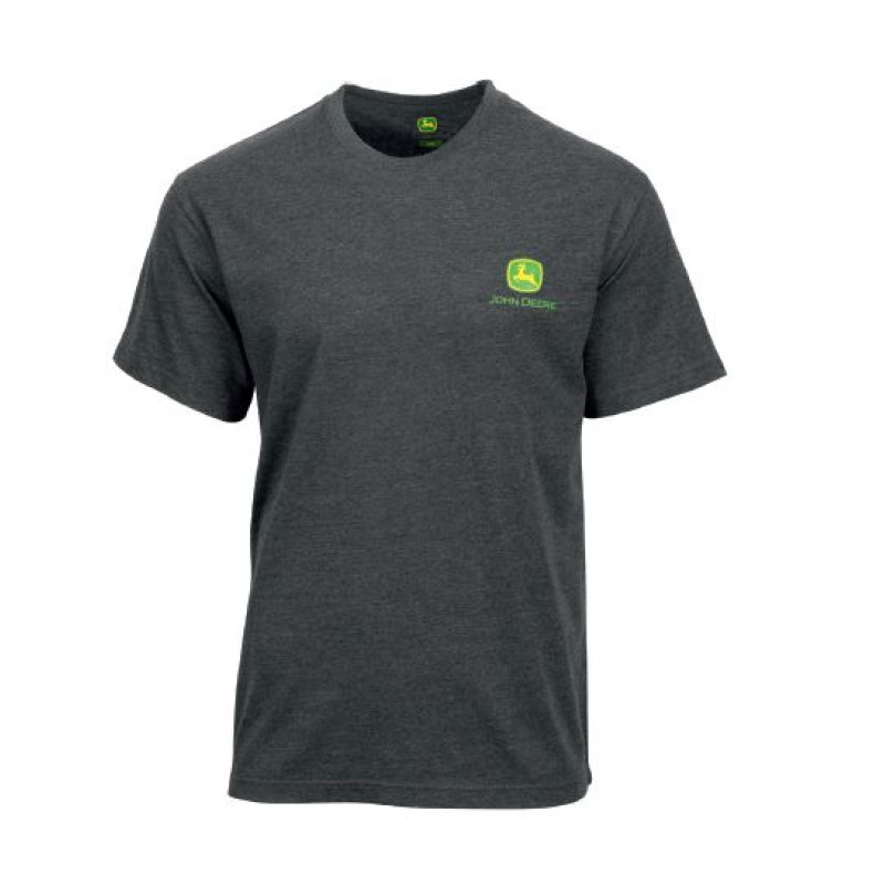 John Deere Black T-Shirt with a logo timeline